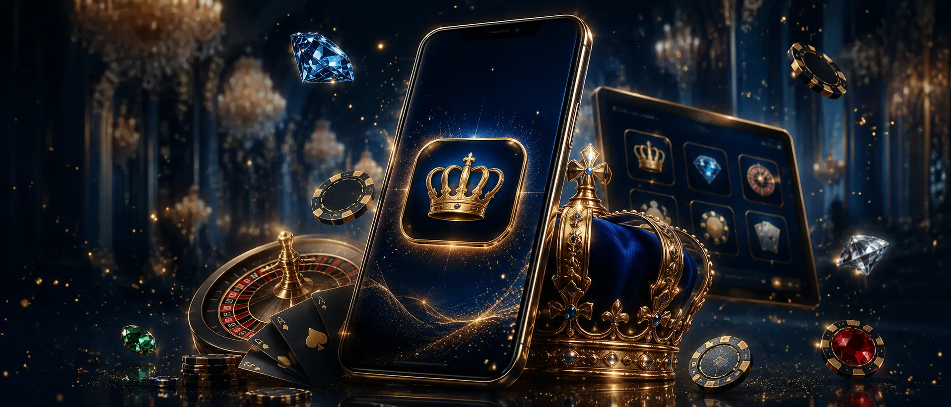 CrownJewelz mobile casino displayed across phone and tablet screens